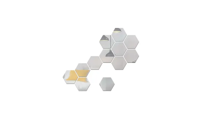12PCS Hexagon Mirror Wall Stickers