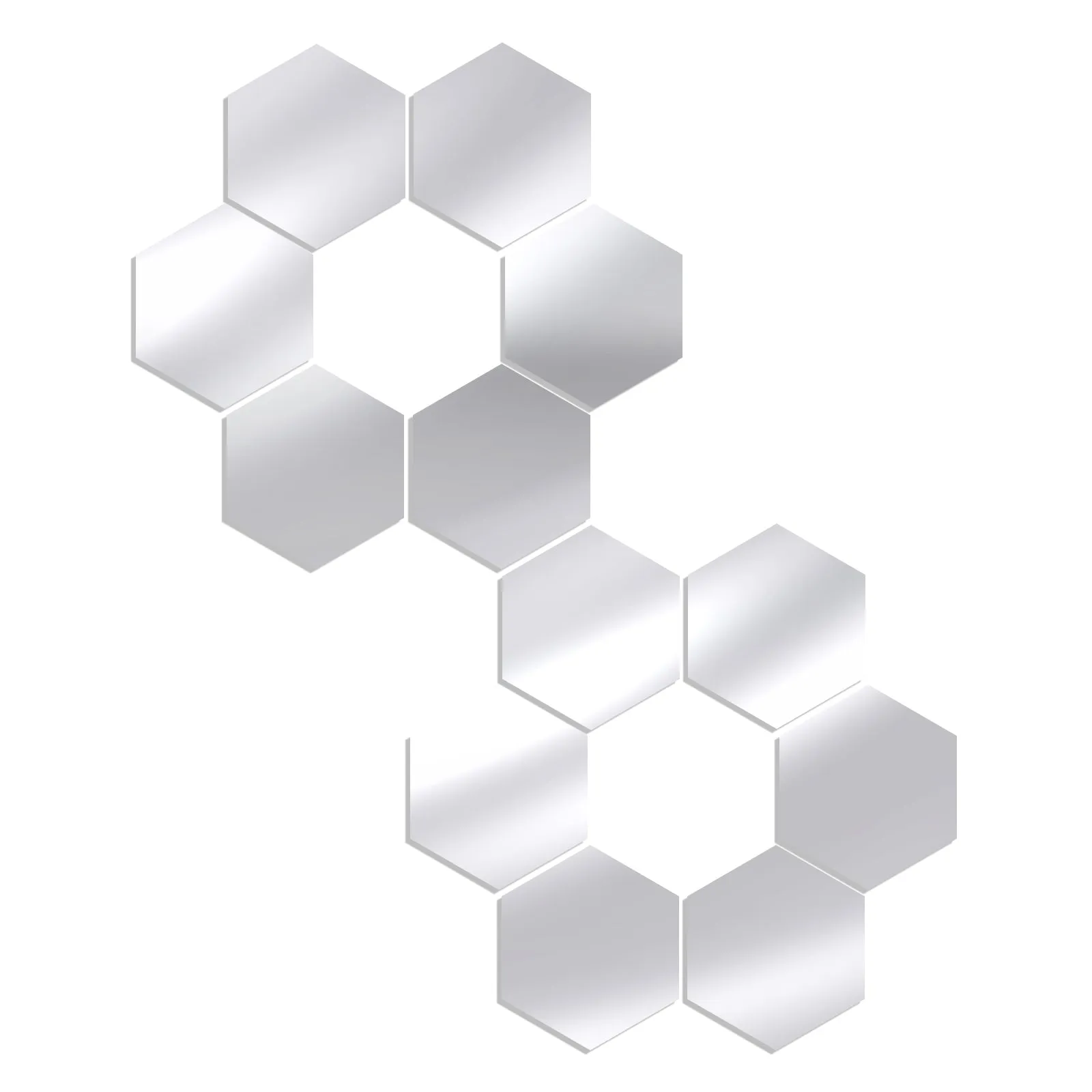 12PCS Hexagon Mirror Wall Stickers
