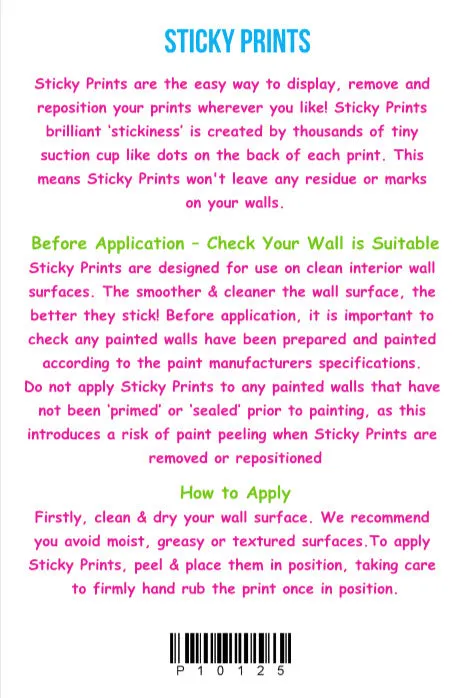20x20" (50.8x50.8cm) Sticky Print