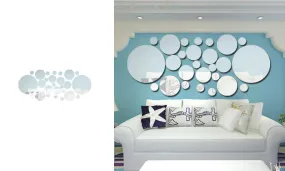 26pcs/set Acrylic Polka Dot Wall Mirror Stickers