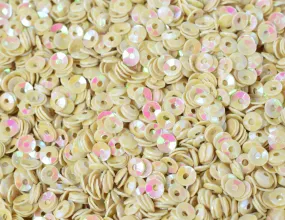 3/4mm Warm Beige Sparkle Cup Glossy Iridescent Sequins Sheen Round Sequins/Loose Paillettes,Wholesale Sequins,Shimmering Sequin Apparel
