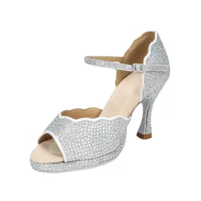 All Diamond Shining Latin Dance Shoes Women's Party Dancing Sandals Summer High Heel Jazz Tango Waterproof