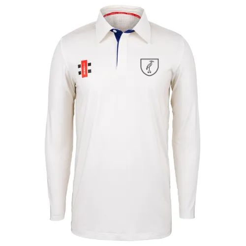 Alrewas cc Adult's Ivory / Navy Pro Performance Shirt Long Sleeve