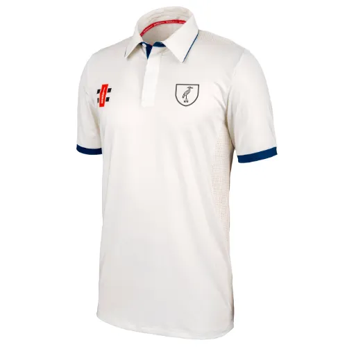 Alrewas cc Adult's Ivory / Navy Pro Performance Shirt Short Sleeve