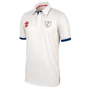 Alrewas cc Adult's Ivory / Navy Pro Performance Shirt Short Sleeve