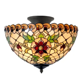 Angelique Small Semi Flush Tiffany Ceiling Light