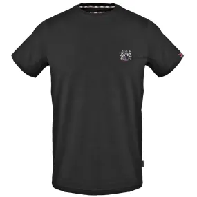 Aquascutum Small Aldis Chest Logo Black T Shirt