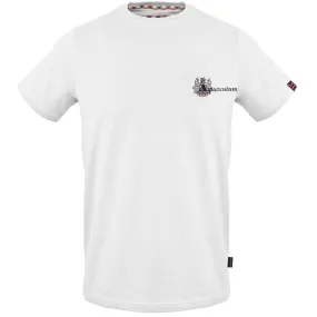 Aquascutum Small Aldis Chest Logo White T Shirt