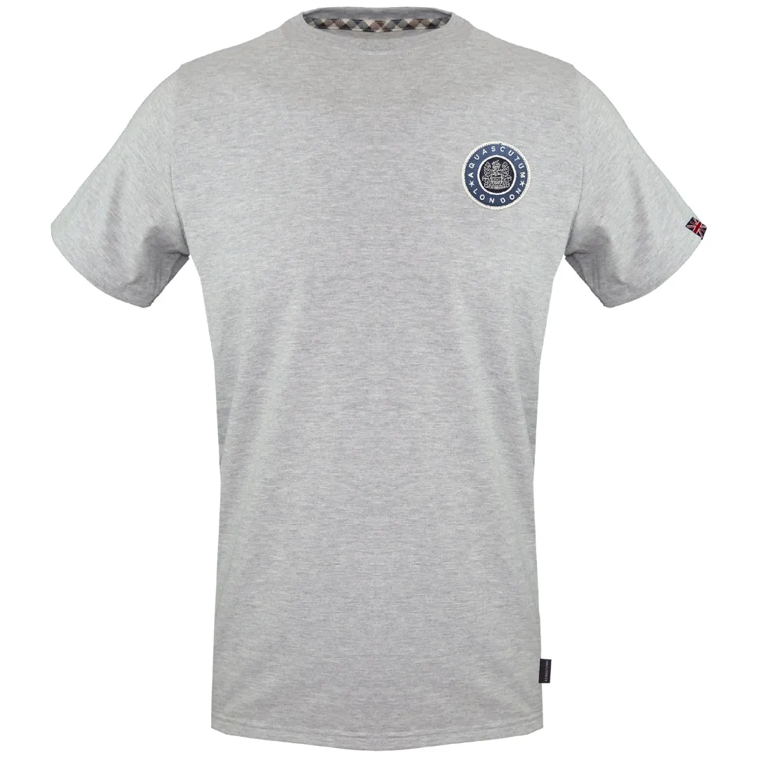Aquascutum Small London Circle Logo Grey T Shirt
