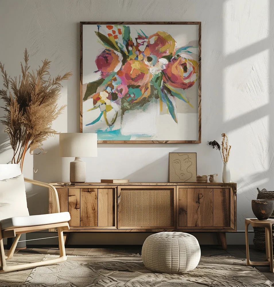 Autumn Bouquet - Square Stretched Canvas, Poster or Fine Art Print