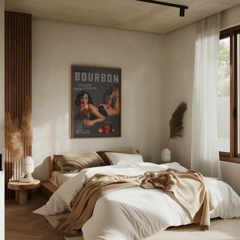 Babes of Bourbon Vol 6 Choose Your Poison Sexy Pinup - Stretched Canvas, Poster or Fine Art Print