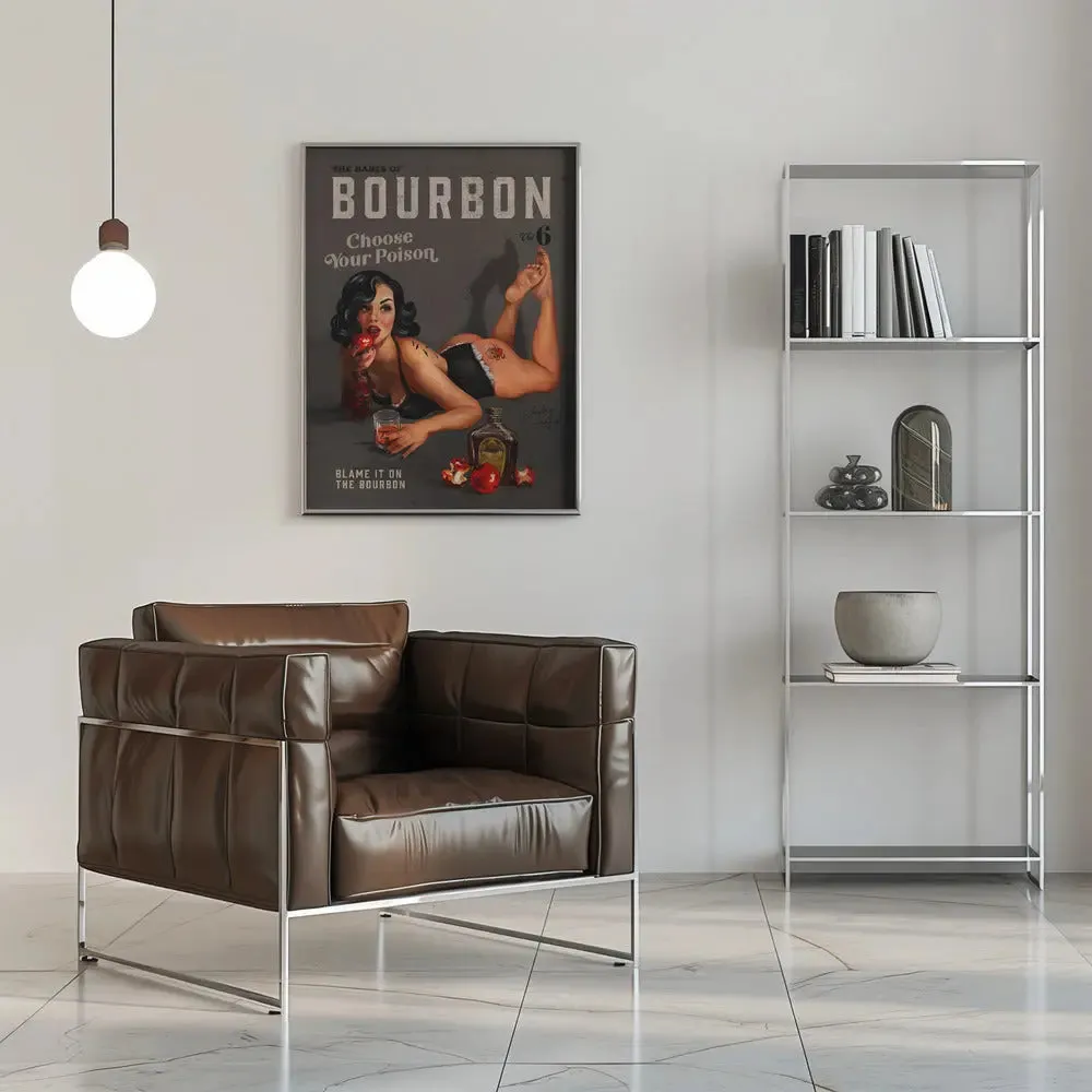 Babes of Bourbon Vol 6 Choose Your Poison Sexy Pinup - Stretched Canvas, Poster or Fine Art Print