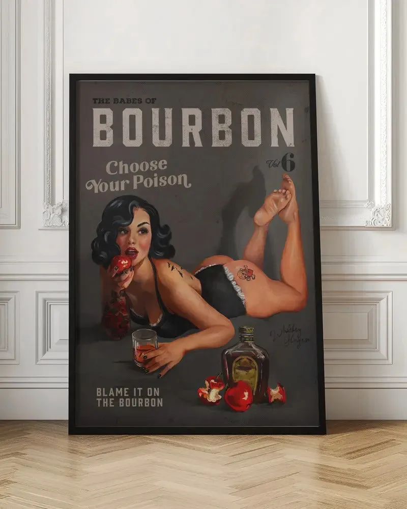 Babes of Bourbon Vol 6 Choose Your Poison Sexy Pinup - Stretched Canvas, Poster or Fine Art Print