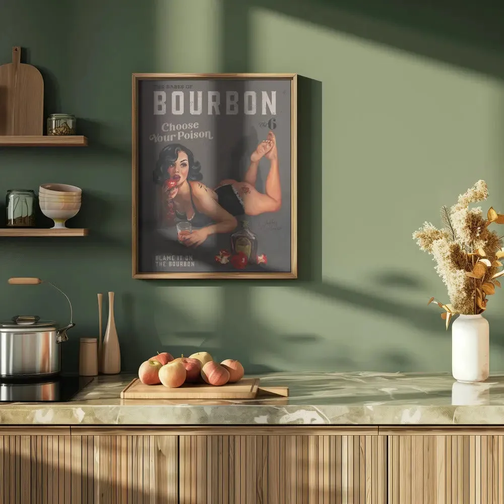 Babes of Bourbon Vol 6 Choose Your Poison Sexy Pinup - Stretched Canvas, Poster or Fine Art Print