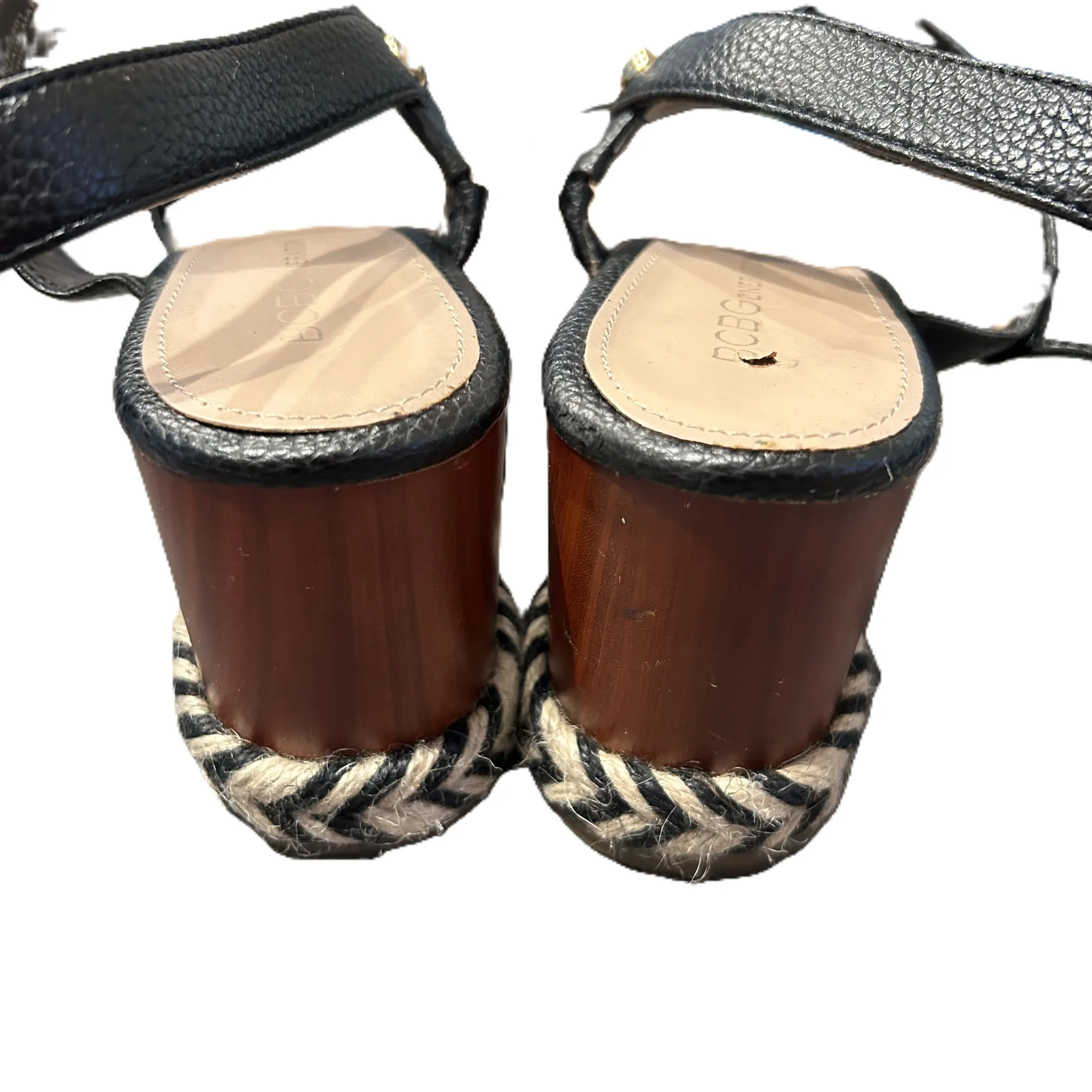 Black & White Sandals Heels Platform By Bcbgeneration, Size: 8.5