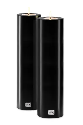 Black Artificial Candle Set (2) XXL | Eichholtz