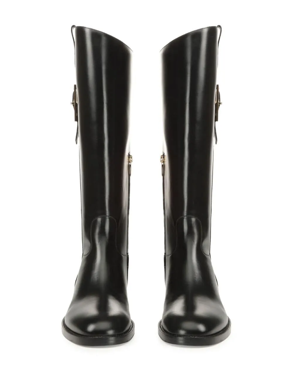 BLACK GLOSSY LEATHER BOOTS