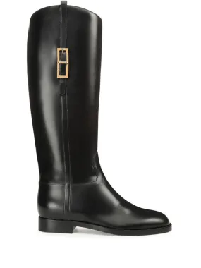 BLACK GLOSSY LEATHER BOOTS