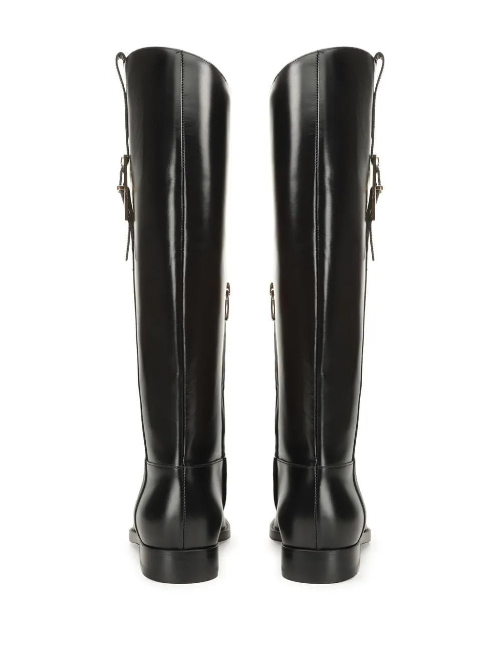 BLACK GLOSSY LEATHER BOOTS