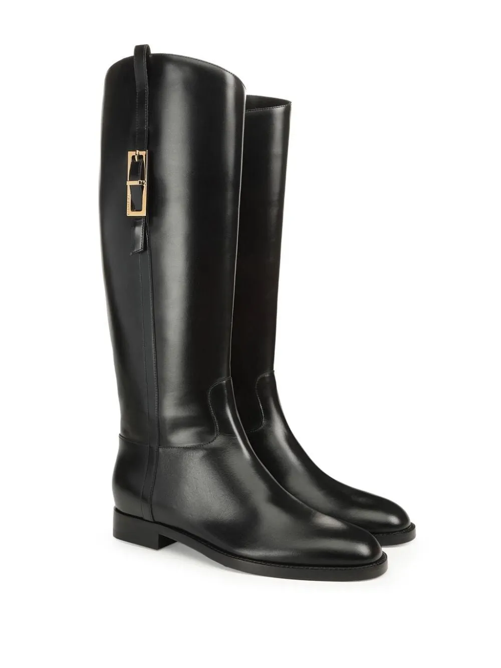 BLACK GLOSSY LEATHER BOOTS