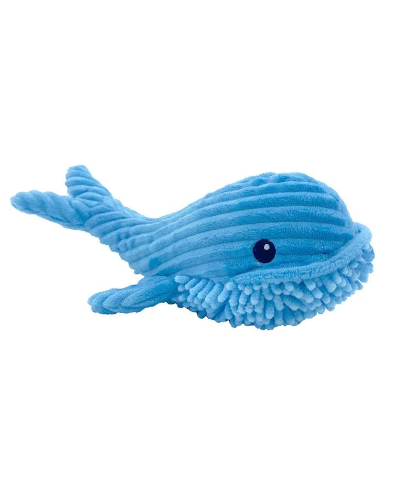 Blue Bay Whale Squeaky Push Dog Toy (FINAL SALE)