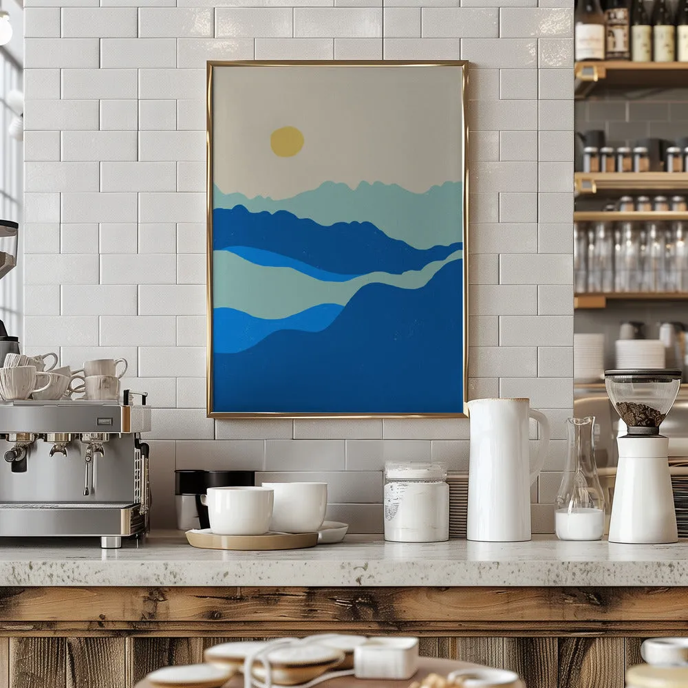 Blue landscape - Stretched Canvas, Poster or Fine Art Print