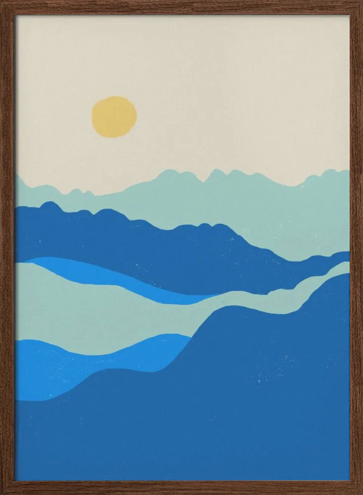 Blue landscape - Stretched Canvas, Poster or Fine Art Print