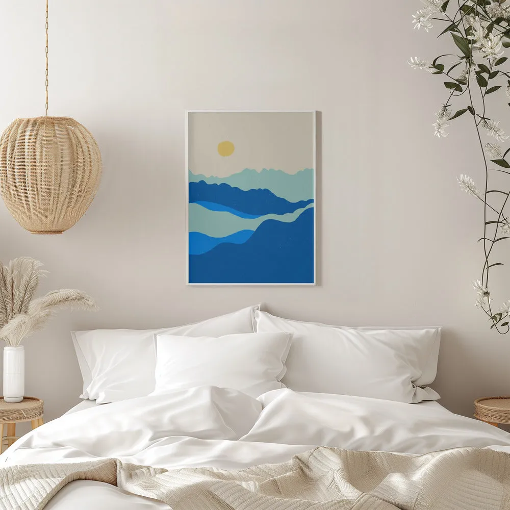 Blue landscape - Stretched Canvas, Poster or Fine Art Print