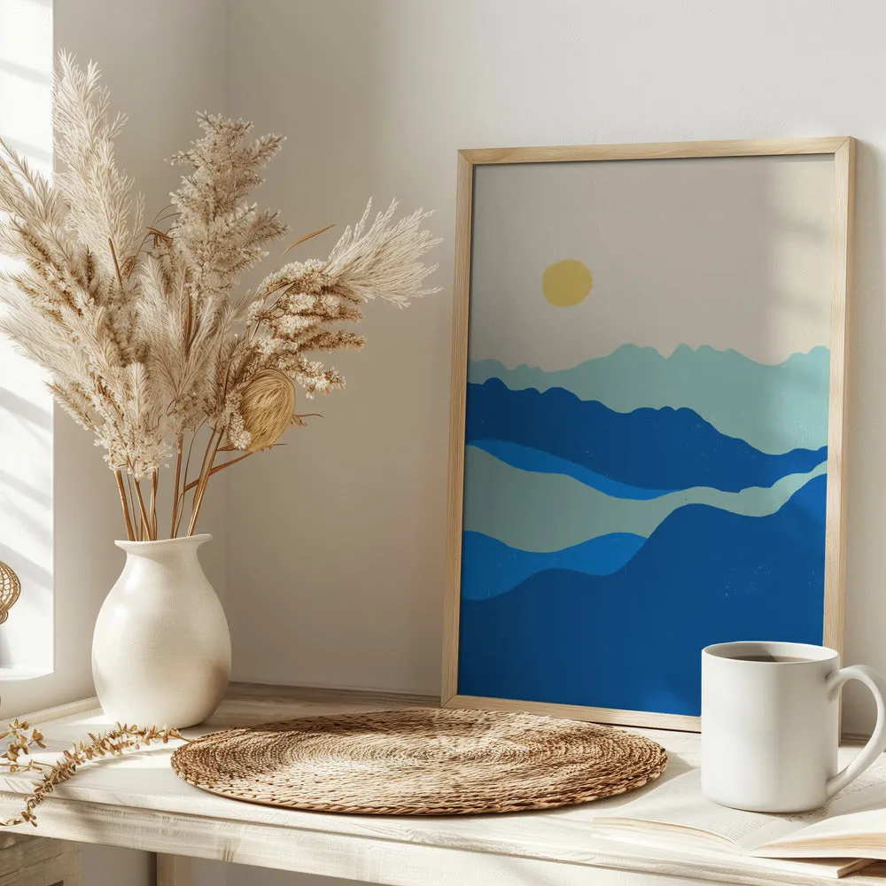 Blue landscape - Stretched Canvas, Poster or Fine Art Print