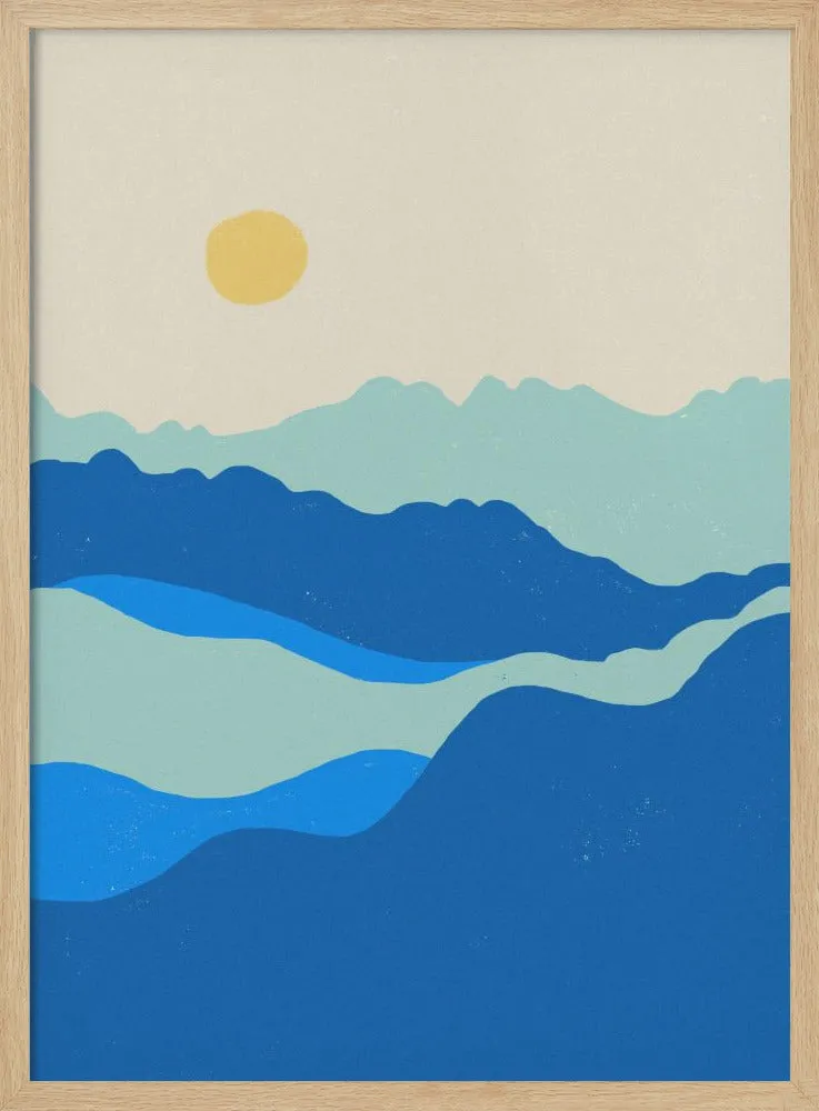 Blue landscape - Stretched Canvas, Poster or Fine Art Print