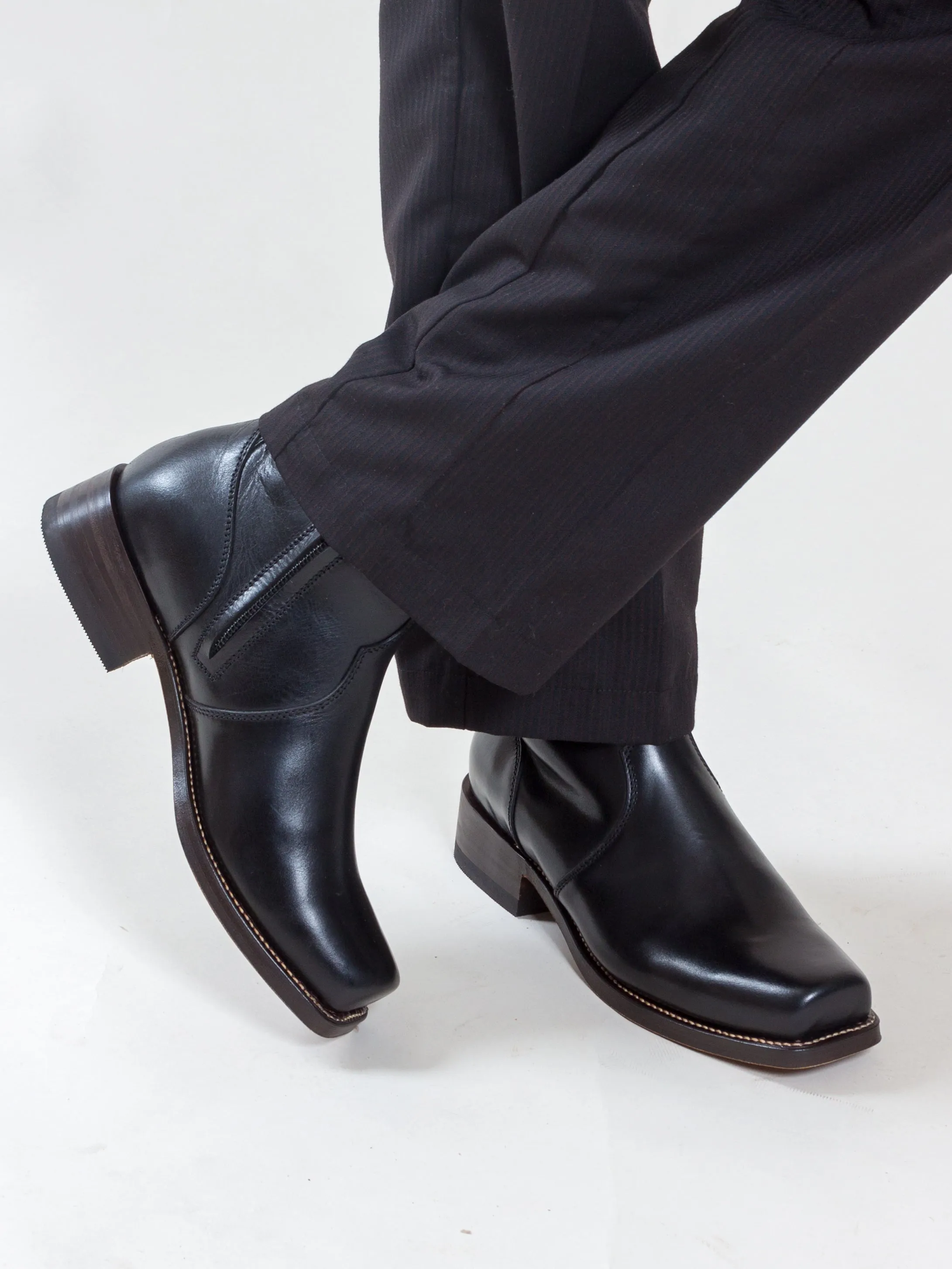 Bright Shoemakers, Square Cuban Chelsea, Black