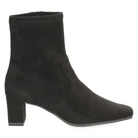 CAPRICE Black Suede Stretch ankle boot