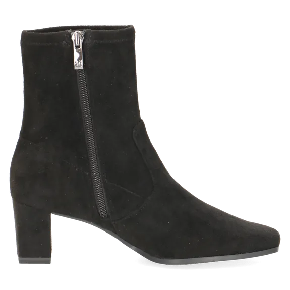 CAPRICE Black Suede Stretch ankle boot