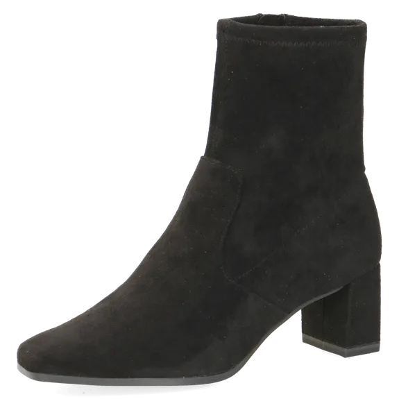 CAPRICE Black Suede Stretch ankle boot