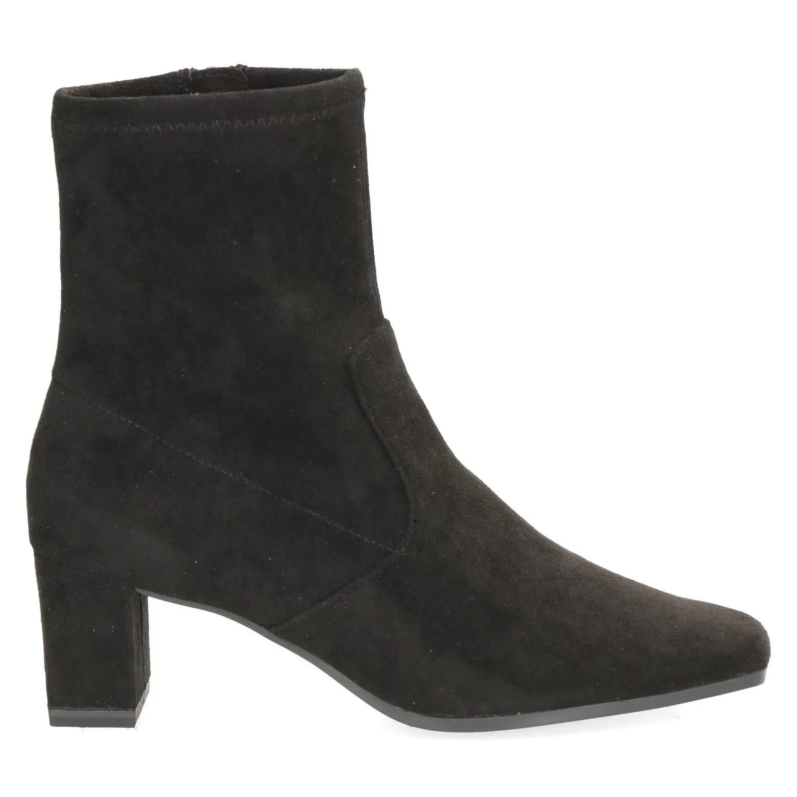 CAPRICE Black Suede Stretch ankle boot