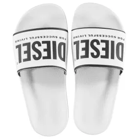 Diesel SA-Valla Slides Sandals - White
