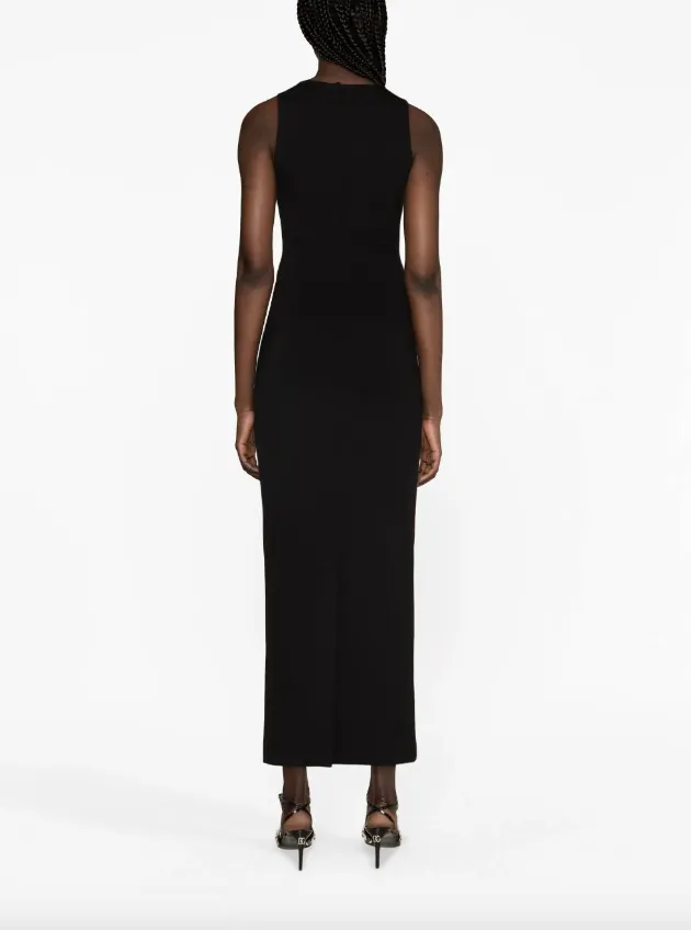 Dolce & Gabbana logo-plaque jersey midi dress