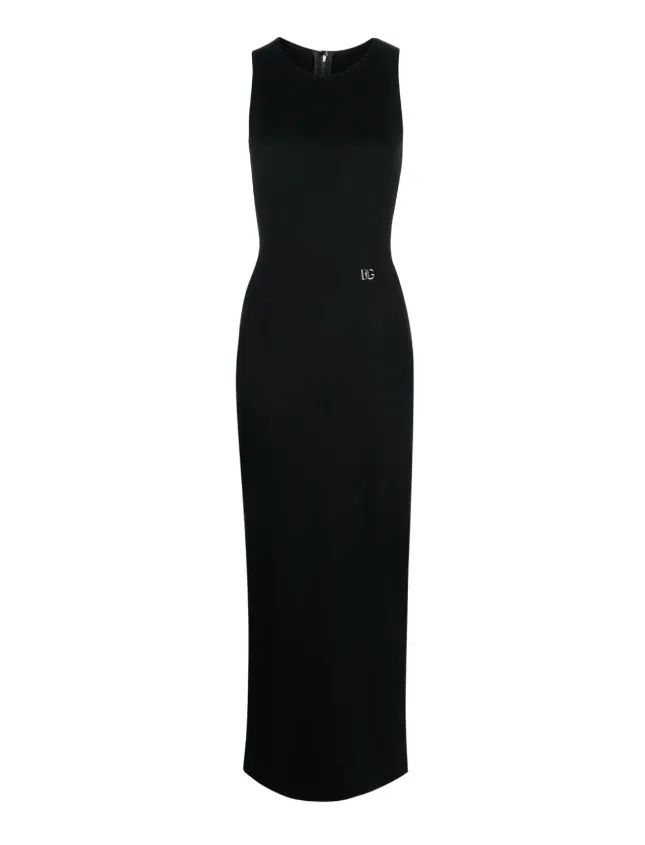 Dolce & Gabbana logo-plaque jersey midi dress