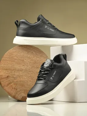 EL PASO Faux Leather Casual Lace Up Sneakers For Women
