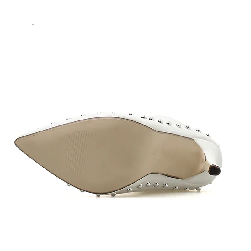 Elegant Pointed Toe Rivet Thin Heels Women Ankle Boots