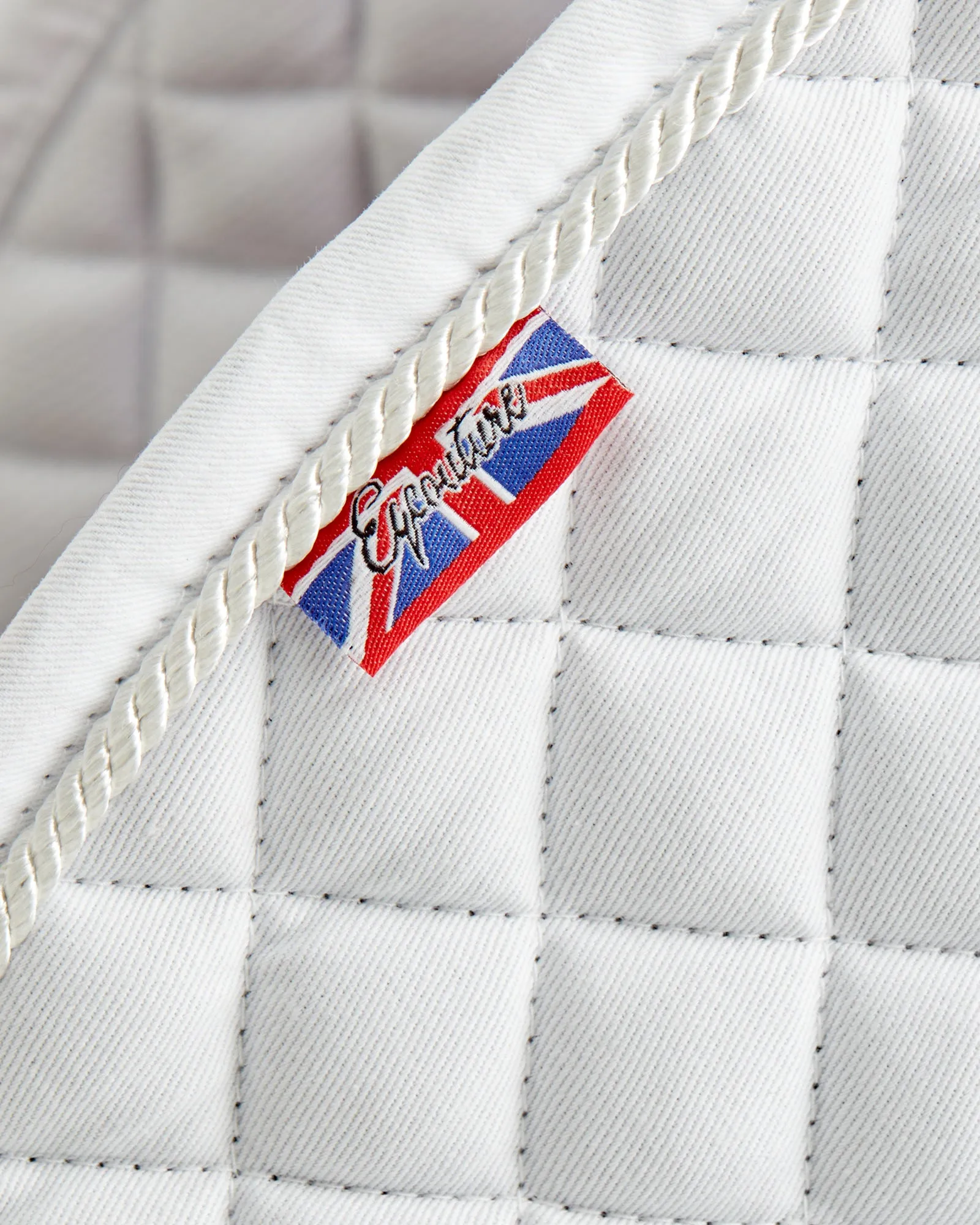 Eqcouture 'Symmetry' Classic Quilt Jumping Saddle Pad - CHALK (WHITE)
