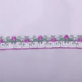 Flower Motif Embroidery Patti Cute Applique Badge Des-207