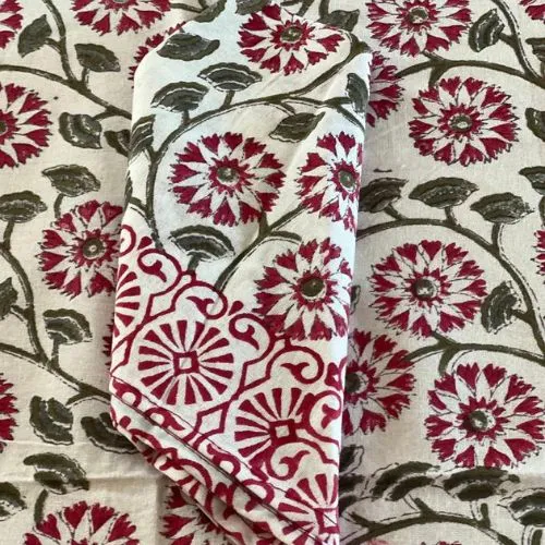 Indian Block Print Tablecloth, Hand  Block Printed, Boho Table Decor, Dinning Table Cover, Tabletop Decoration, Rectangle Tablecloth