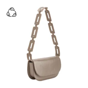 Inez Metallic Pewter Recycled Vegan Shoulder Bag