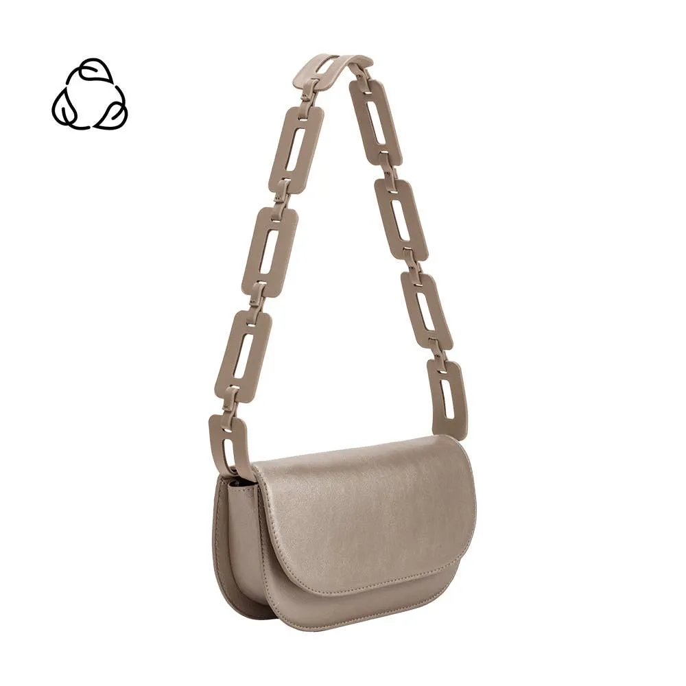 Inez Metallic Pewter Recycled Vegan Shoulder Bag