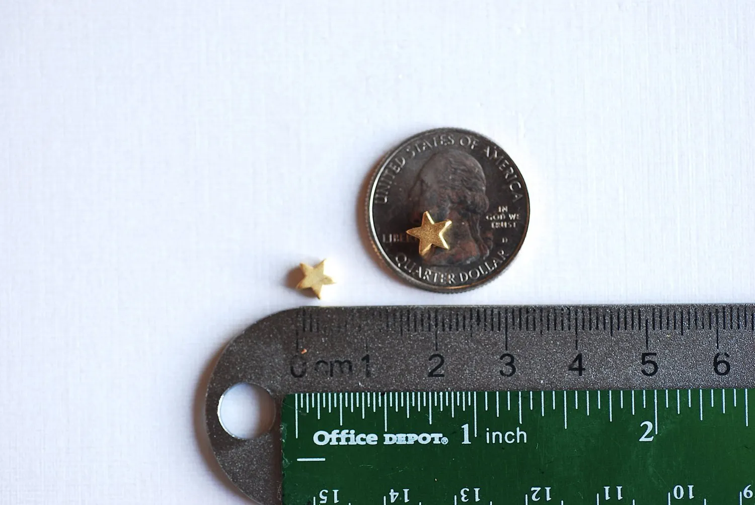 Matte Vermeil Gold Tiny Star Charm- 18k gold plated over sterling silver, small little star charms, Vermeil Gold Star Beads, Connector, 28