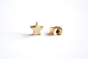 Matte Vermeil Gold Tiny Star Charm- 18k gold plated over sterling silver, small little star charms, Vermeil Gold Star Beads, Connector, 28
