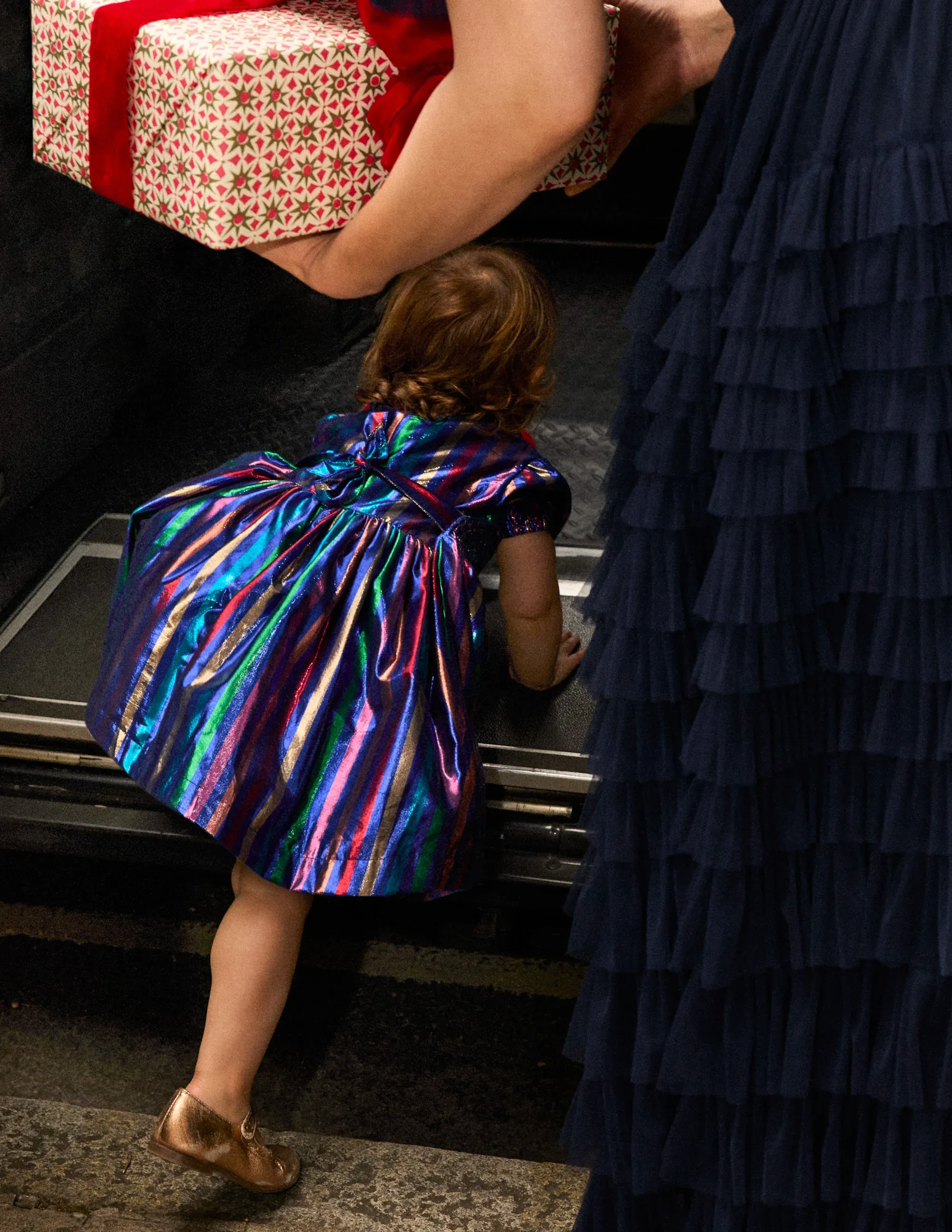 Metallic Smocked Party Dress