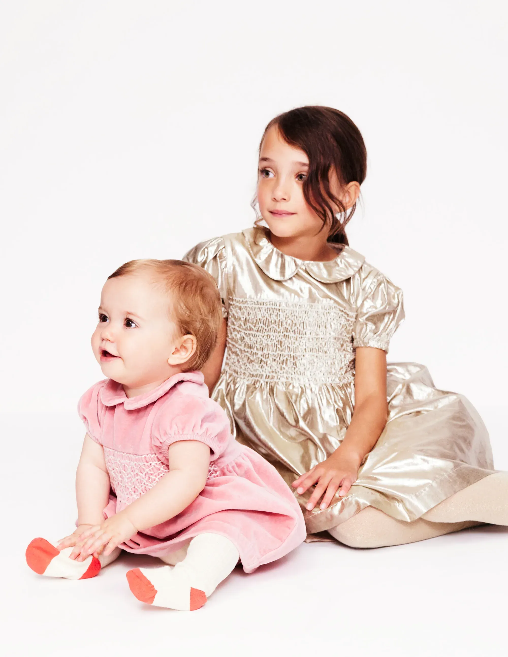 Metallic Smocked Party Dress