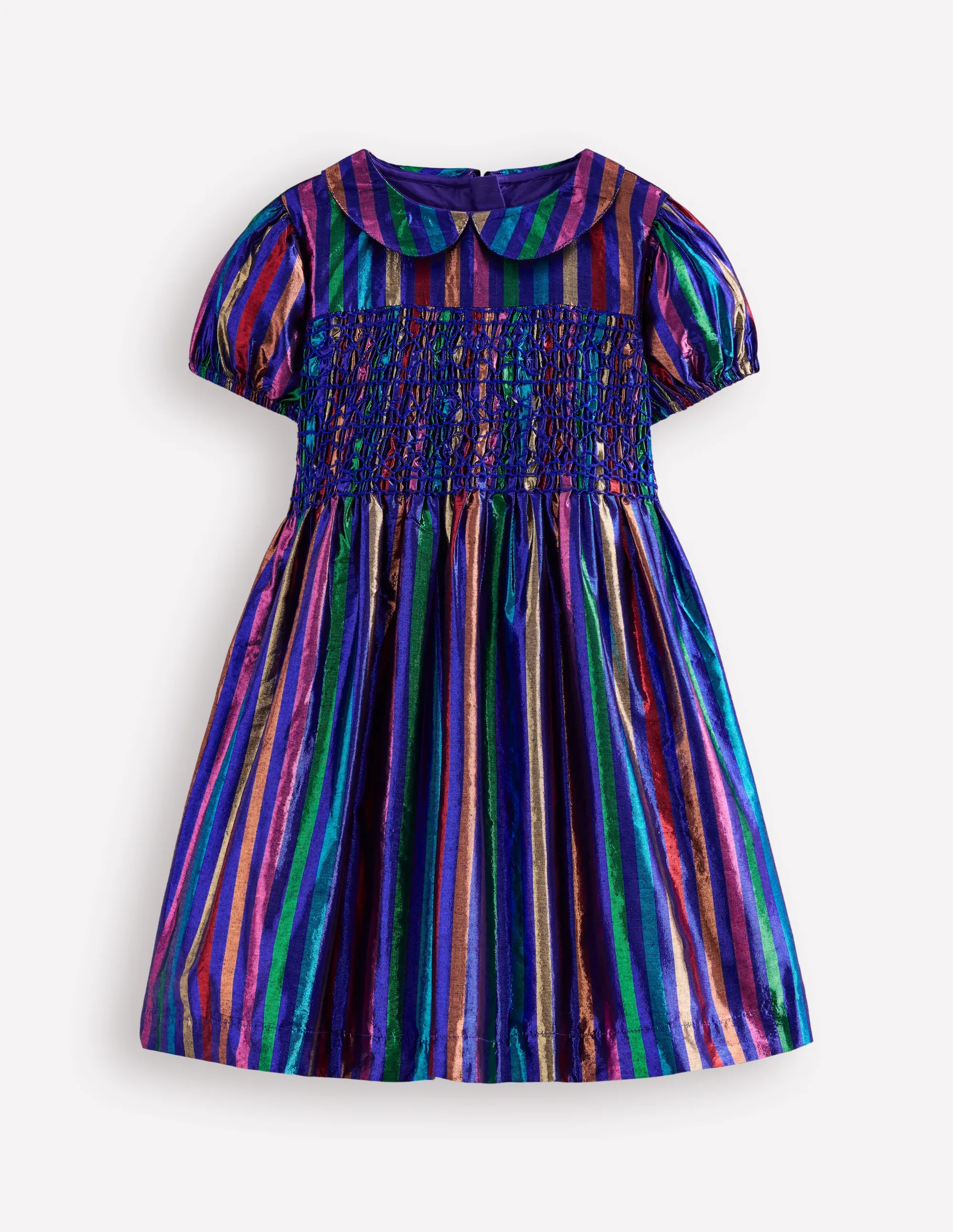 Metallic Smocked Party Dress